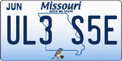 MO license plate UL3S5E