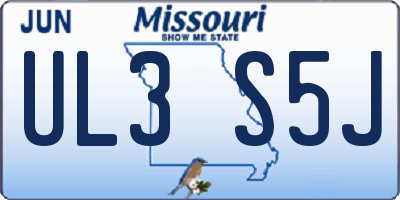 MO license plate UL3S5J