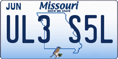 MO license plate UL3S5L
