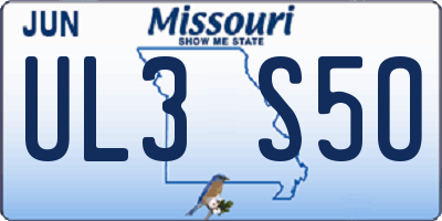 MO license plate UL3S5O