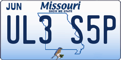 MO license plate UL3S5P