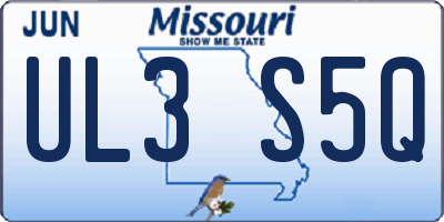 MO license plate UL3S5Q