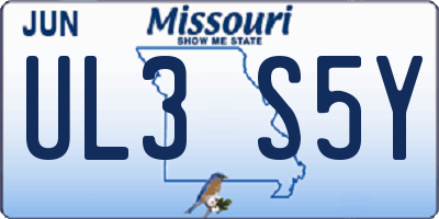 MO license plate UL3S5Y