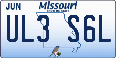 MO license plate UL3S6L