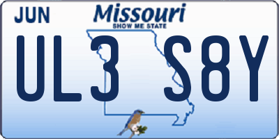 MO license plate UL3S8Y