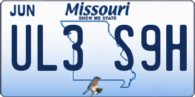 MO license plate UL3S9H