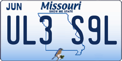 MO license plate UL3S9L