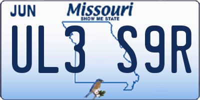 MO license plate UL3S9R