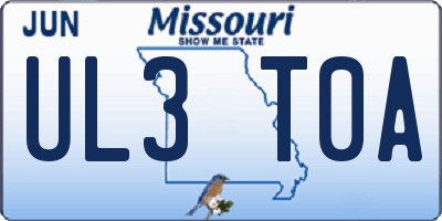 MO license plate UL3T0A