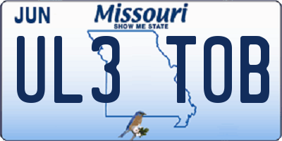 MO license plate UL3T0B