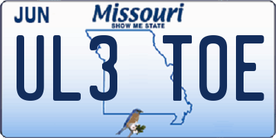 MO license plate UL3T0E