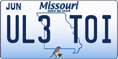 MO license plate UL3T0I
