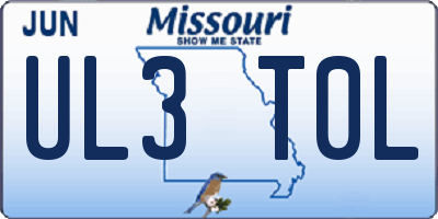 MO license plate UL3T0L