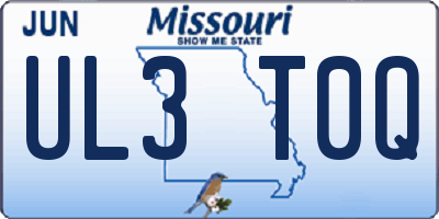 MO license plate UL3T0Q