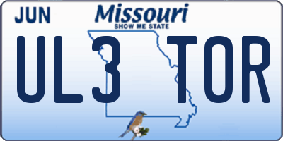 MO license plate UL3T0R