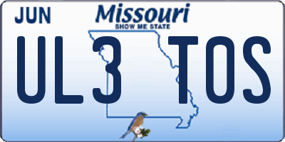 MO license plate UL3T0S