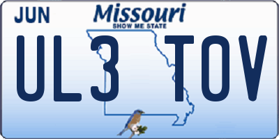 MO license plate UL3T0V