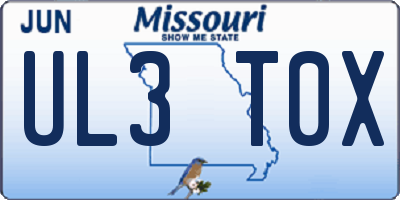 MO license plate UL3T0X