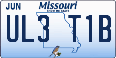 MO license plate UL3T1B