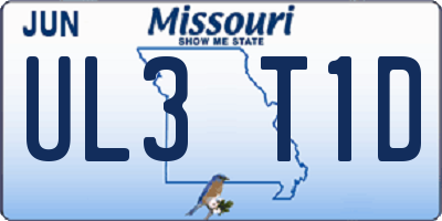 MO license plate UL3T1D