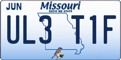 MO license plate UL3T1F