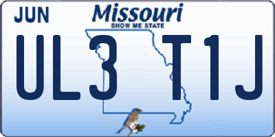 MO license plate UL3T1J