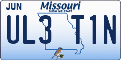 MO license plate UL3T1N