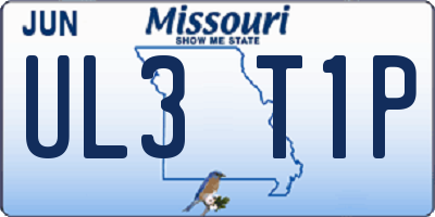 MO license plate UL3T1P