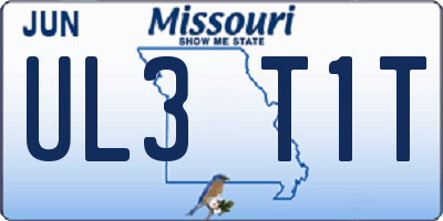 MO license plate UL3T1T