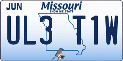 MO license plate UL3T1W
