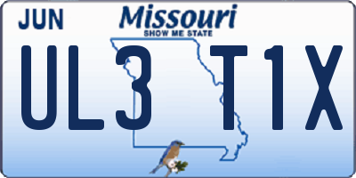 MO license plate UL3T1X