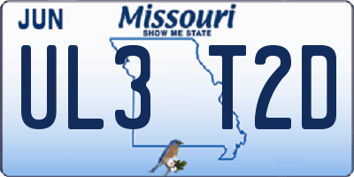 MO license plate UL3T2D