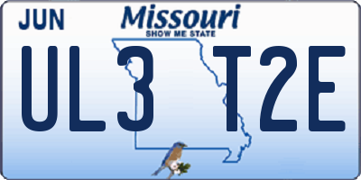 MO license plate UL3T2E