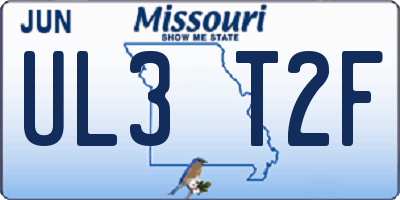 MO license plate UL3T2F