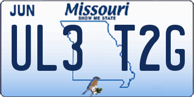 MO license plate UL3T2G