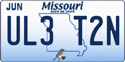 MO license plate UL3T2N