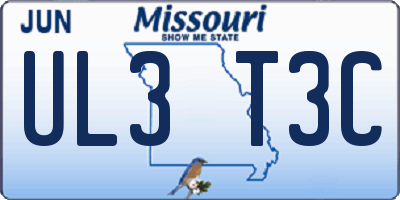MO license plate UL3T3C