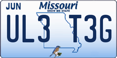 MO license plate UL3T3G