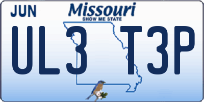 MO license plate UL3T3P