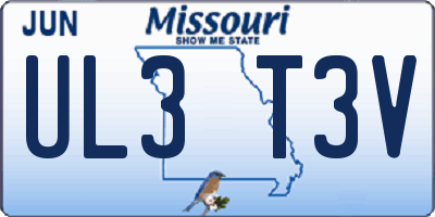 MO license plate UL3T3V