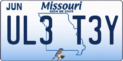 MO license plate UL3T3Y