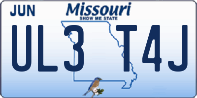 MO license plate UL3T4J