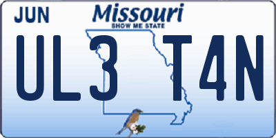 MO license plate UL3T4N