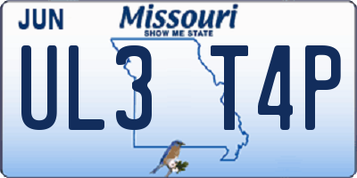 MO license plate UL3T4P