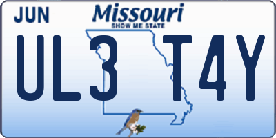 MO license plate UL3T4Y