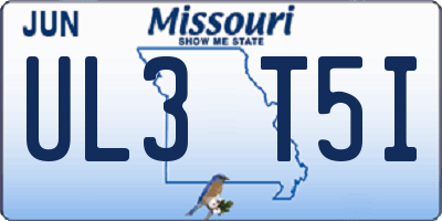 MO license plate UL3T5I