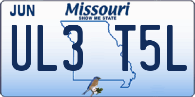 MO license plate UL3T5L