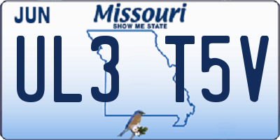 MO license plate UL3T5V