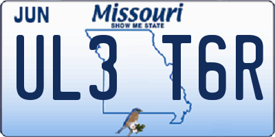 MO license plate UL3T6R