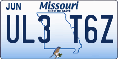 MO license plate UL3T6Z